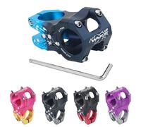 BESNIN Potence de Vélo 31,8mm Potence VTT Courte en Alliage d'Aluminium Potence de Guidon Légère pour BMX, Vélo de Route, DH, Gravel, VAE - Noir/Bleu, 31,8x50mm