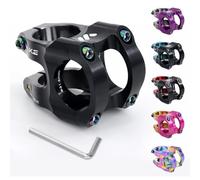BESNIN Potence de Vélo 31,8mm Potence VTT Courte en Alliage d'Aluminium Potence de Guidon Légère pour BMX, Vélo de Route, DH, Gravel, VAE - Noir/Gris, 31,8x35mm