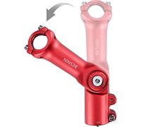 BESNIN Potence de Vélo Réglable 0-90 Degrés Potence VTT 31.8/25.4x60/80/90/93/100mm Potence Vélo Route Tige de Guidon de Vélo de Montagne pour VTT, BMX (Rouge 25,4×100mm)