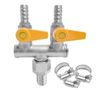 BesNPT Vanne à gaz en laiton plaqué nickel à 3 voies d'arrêt de 0,95 cm, robinet à boisseau sphérique en forme de U, design divisé, 2 interrupteurs pour carburant, air