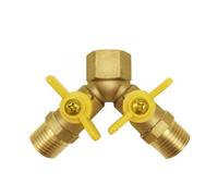BesNPT Vanne d'arrêt 3 voies en laiton 1,27 cm mâle x 1,27 cm mâle x 1,27 cm filetage familial en forme de Y robinet à boisseau sphérique 2 interrupteurs