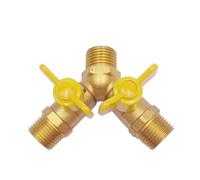 BesNPT Vanne d'arrêt à 3 voies en laiton 1,27 cm en forme de Y avec 2 interrupteurs