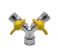 BesNPT Vanne d'arrêt à 3 voies en laiton nickelé G1/2" femelle x mâle x mâle en forme de Y