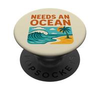 Besoin d'un océan, Plage, Eau, Soleil PopSockets PopGrip Adhésif