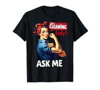 Besoin d'une Femme de ménage Ask Me Retro Woman Funny Housekeeping T-Shirt