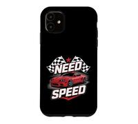 Besoin d'une Voiture de Course à Grande Vitesse avec Drapeaux à damiers Coque pour iPhone 11
