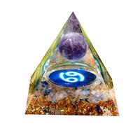 Besorgone Orgone pyramide en cristal de Style zodiaque, pierre de guérison, sphère d'améthyste pour une énergie Positive, Chakra Reiki, Protection Orgonite pryamide Méditation Cadeau (Cancer)