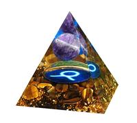 Besorgone Orgone pyramide en cristal de Style zodiaque, pierre de guérison, sphère d'améthyste pour une énergie Positive, Chakra Reiki, Protection Orgonite pryamide Méditation Cadeau (Taurus)