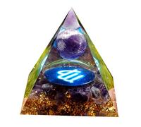 Besorgone Orgone pyramide en cristal de Style zodiaque, pierre de guérison, sphère d'améthyste pour une énergie Positive, Chakra Reiki, Protection Orgonite pryamide Méditation Cadeau (Vierge)
