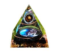 Besorgone Pyramide d'orgonite faite à la main pour énergie positive, Obsidienne Capricornus du zodiaque pierres de guérison, attire la richesse, la chance