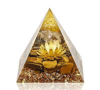 Besorgone Pyramide d'orgonite faite à la main pour énergie positive Quartz rose avec œil de tigre pierres de guérison, attire la richesse, la chance