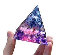 Besorgone Pyramide Orgonite arbre de vie, Quartz Kyanite avec cristal améthyste, guérison énergétique, Orgonite, méditation