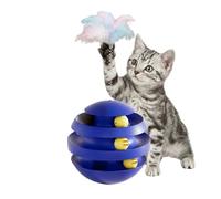 BeSpace Jouets interactifs pour chats d'intérieur, boule tunnel rotative amusante avec bâtons de plumes pour chiens adultes et chats ennuyés pour jouer seuls, faire de l'exercice et réduire l'anxiété