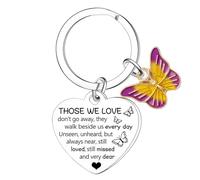 BESPMOSP Cadeau de condoléances pour la perte d'un être cher - Porte-clés commémoratif « Those We Love Don't Go Away Thinking of You » - Cadeaux de deuil - Cadeaux commémoratifs pour la perte de la