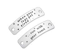 BESPMOSP Étiquette d'entraînement en dentelle « When Your Legs Get Fired Run with Your Heart Lace Tag Trainer » Cadeau pour coureur, fitness, gym, remise en forme, course à pied, breloque inspirante