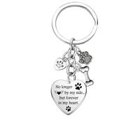 BESPMOSP Porte-clés commémoratif pour animal de compagnie, cadeau commémoratif pour la perte de patte de chien, porte-clés de condoléances pour amoureux des chiens, Argenté., taille unique