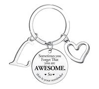 BESPMOSP Porte-clés « Sometimes You Forget You're Awesome » avec initiale de l'alphabet pour femme et homme,Porte-clés inspirant pour fille, fils, frère, sœur, collègue, l, taille unique