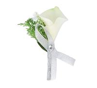 BESPORTBLE 1 Broche De Corsage Pour Mariage Style Mariée Revers Costume Marié Décoration Boutonnière Mode Homme Délicate Robe Tissu Blanc
