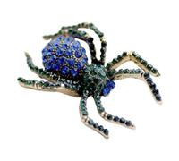 BESPORTBLE 1 Broche Strass Effrayante En Forme D'Araignée Squelette Fantaisie Décorative Strass Halloween Pour Femme Style Rétro Alliage Bleu