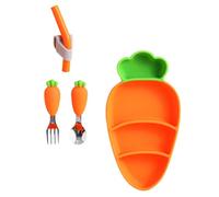 BESPORTBLE 1 ensemble Assiette Brûlure Acier Inoxydable pour Ensemble de Repas Divisé Forme de Carotte Pratique et Durable pour Aléatoires Couleur Aléatoire Couleur Aléatoire