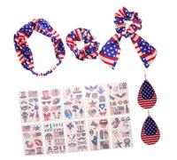 BESPORTBLE 1 Ensemble Bandeau De Boucle D'oreille Bande Accessoires De Cheveux Décor Drapeau Boucles D'oreilles Du Jour De L'indépendance Bandeau États-unis Bandeaux Patriotiques Feutre