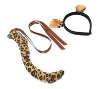 BESPORTBLE 1 Ensemble bandeau d'oreille d'animal Cosplay oreilles de costume queues costume pour les enfants oreilles de léopard jungle de léopard Bandeau d’oreille d’animal en tissu
