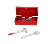 BESPORTBLE 1 Ensemble Boîte à Outils Miniature Alliage Rouge pour Garçon Fille Accessoire Décoratif pour Maison de Poupée à Usure Modèle de Scène Miniature Parfait pour Décorer et Créer des