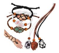 BESPORTBLE 1 Ensemble collier bracelet ensemble de pierres bracelet en pierre collier bijoux trousse colliers porte-pendentif collier rétro support de cage en pierre perles en bois
