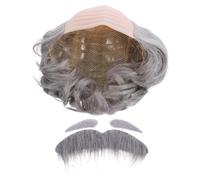 BESPORTBLE 1 ensemble de bonnet chauve pour hommes et femmes - Ensemble de bonnet chauve d'Halloween avec barbe et sourcils - Idéal pour les costumes de vieil homme, les accessoires de fête
