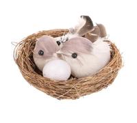 BESPORTBLE 1 Ensemble De Ronds De Serviette Polygonaux Faux Nid D'Oiseau Décoration De Nid D'Oiseau Décoration De Nid D'Oiseau Artificiel Accessoires De Décoration De Nid De