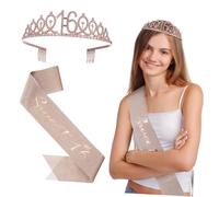BESPORTBLE 1 Ensemble De -Tête Couronne Sangle Diadème Bandeau Et Écharpe Ses Jolies Décorations Accessoire Rose Pour Femme Accessoires Pour Femmes Couronnes Seize Bandeaux À