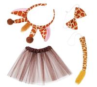 BESPORTBLE 1 Ensemble de Tutu de Costume de Girafe - Kit de Déguisement D'animal Comprenant Une Jupe, Un Bandeau, Une Queue de Nœud - Tenue de Cosplay D'anniversaire D'halloween de Fête D'animaux