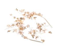 BESPORTBLE 1 Ensemble Ensemble de boucles d'oreille de bande boucles d'oreilles en or Mariage Bandeau tordu décor bijou casque accessoires de cheveux pour la mariée Alliage de zinc