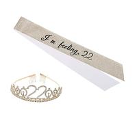 BESPORTBLE 1 Ensemble Ensemble de couronne d'anniversaire bandeau joyeux anniversaire ceinture et couronne d'anniversaire bandeau couronne brillante pour filles accessoire