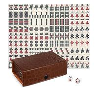 BESPORTBLE 1 Ensemble Jeu de Mahjong Mini Portable Ensemble de Mahjong de Voyage Pratique pour Parties Entre et Divertissement Extérieur