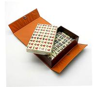 BESPORTBLE 1 Ensemble Jeu de Mahjong Portable avec Dés et Boîte de Rangement Mini Mahjong pour Voyage et Réunions Amicales