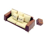 BESPORTBLE 1 Ensemble Miniature Sofa and Stool Set for Dollhouse Decoration Micro Scene Layout Furniture for DIY Living Room Setup