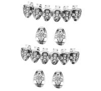 BESPORTBLE 1 Ensemble Orcers en diamant oral grillades croisillons kit de fausses bretelles Grilles pour les accolades grilles de dents bretelles bijoux de dent cuivre