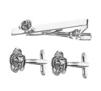 BESPORTBLE 1 Ensemble Pinces à Cravate Pour Hommes Uniques Garçons D'honneur Depuis Marié Agrafe Mariage Rose Poignets De Combinaison Smoking Soie or Silver Laiton