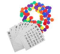 BESPORTBLE 1 Ensemble Set de Cartes de Bingo Non Répétitives avec Jetons Colorés pour Jeux Familiaux et Éducatifs pour Fêtes Développement des Compétences Numériques
