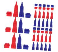 BESPORTBLE 1 Ensemble Set de Pièces de Jeu de Remplacement Plastique pour Maisons et Hôtels pour Jeux de Société Comprenant Petites Grands Bâtiments Rouges et Grands Bâtiments