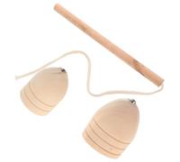 BESPORTBLE 1 Ensemble Toupie Bois Vintage de Toupie à Frapper pour Garçon Fille et Adultes Jeu Traditionnel Extérieur Amusement Éducatif et Sportif