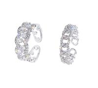 BESPORTBLE 1 Jeu Bague Ouvrir Dame Branché Décoration Anneaux De Doigt Du Pointeur Pour Les Femmes Annulaire Bijoux De Doigt Pour Les Femmes Bijoux De Main Pour Femme Strass 2 Pièces