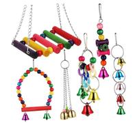 BESPORTBLE 1 Jeu balançoire Cage à Oiseaux Suspension luminaire Suspension Vintage Clochette luminaires Suspendus Cage Oiseaux balançoires Jouets pour Oiseaux balançoire Oiseau Debout métal