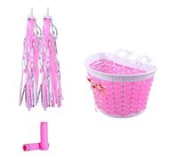 BESPORTBLE 1 Jeu Banderoles de Scooter poignée vélo Enfant poignée Velo Enfant Panier vélo Enfant Poignées vélo Fille Panier Velo Enfant Guidon Ruban Poussette Accessoires Bicyclette PE Rose