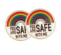 BESPORTBLE 1 Jeu Broche De Lettre Arc-en-ciel Épingles Insigne De Fierté Émail Mode Épingle À Nourrice Insignes De Fierté Épingle Boutonnière Pin De Sécurité Avec Moi Broches Métal 2 Pièces