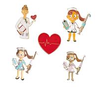 BESPORTBLE 1 Jeu Broches Pour Infirmière Et Médecin Lot De Épingles Décoratives De Cœur Accessoires Élégants Pour Médicales Et Célébrations 5 Pièces