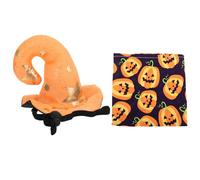 BESPORTBLE 1 Jeu Chapeau pour Animaux de Compagnie Bavoir pour Animaux de Compagnie Halloween Chapeau de Chien d'halloween Foulard Halloween Bonnet Halloween écharpe Chat Chiot Chiffon Orange