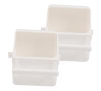 BESPORTBLE 1 Jeu Conteneur d'alimentation pour Cage À Oiseaux Oiseau pour Cage Pas De À Oiseaux Tasses d'alimentation De À Douve De Fourmi Volière Plastique Blanche 2 Pièces