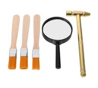 BESPORTBLE 1 kit de fouilles de Pierres précieuses Discovery, Ensemble d'excavation archéologique, Jeu de Simulation, loupe, Marteau, Brosse, ciseau pour Enfants, Sciences éducatives STEM